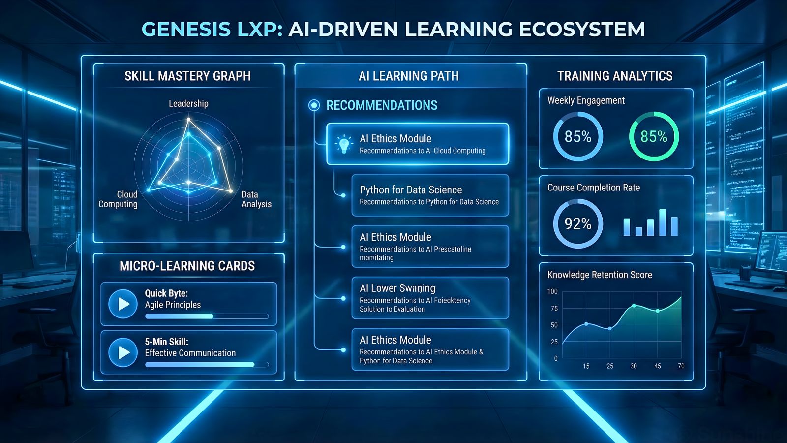 LMS tùy chỉnh 2026 với AI Adaptive Dashboard cho đào tạo doanh nghiệp