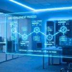 Dashboard quy trình phát triển LMS tùy chỉnh gồm 5 bước: Discovery, UX/UI, Development, QA và Deployment.