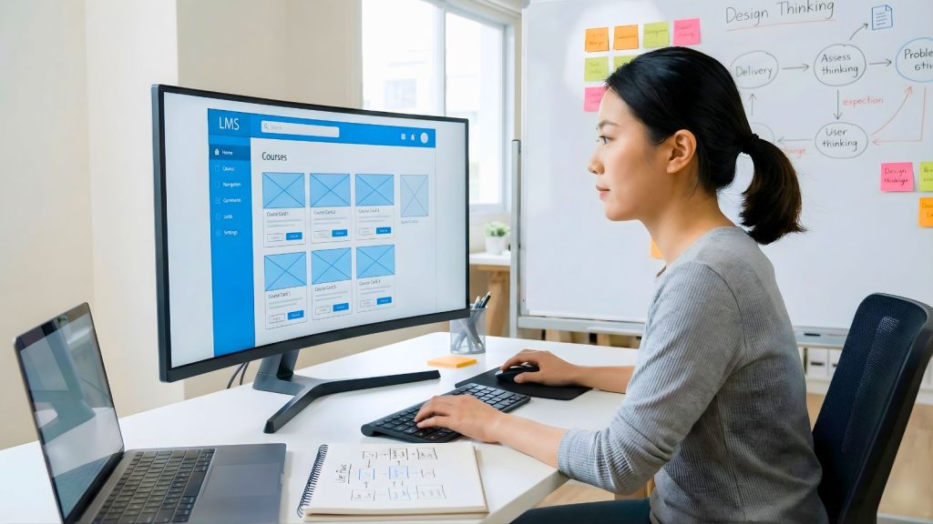 UI/UX Designer thiết kế prototype LMS dựa trên nguyên tắc Learner Experience.