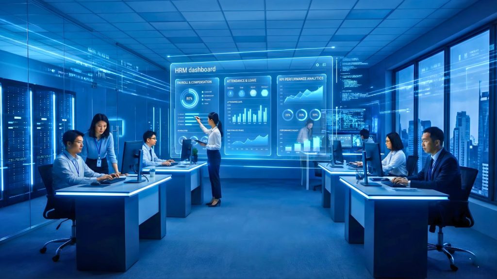 Dashboard HRM tùy chỉnh với module Payroll, Attendance và KPI dành cho doanh nghiệp 2026.